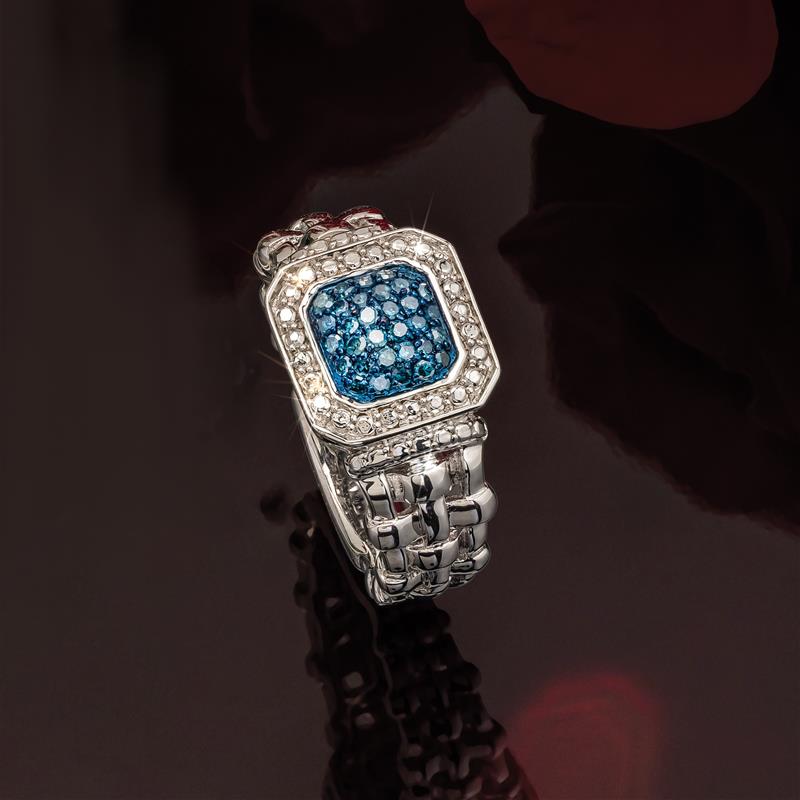 Princess Blue Diamond Ring